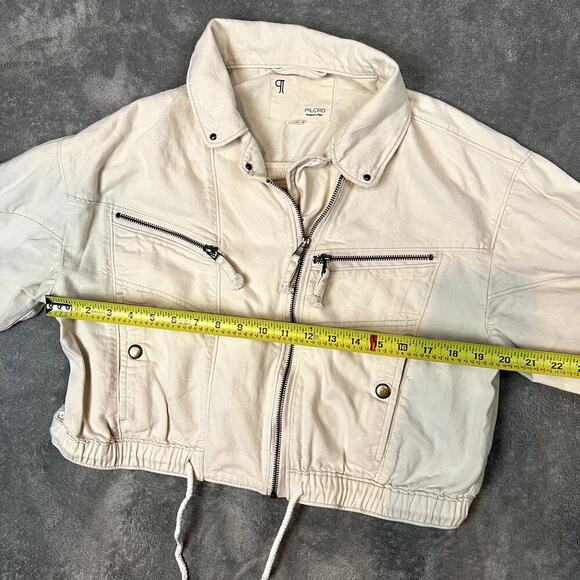 Pilcro Anthropologie Tidal Moto  White Utility Jacket Womens M White - Picture 8 of 11